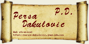 Persa Dakulović vizit kartica